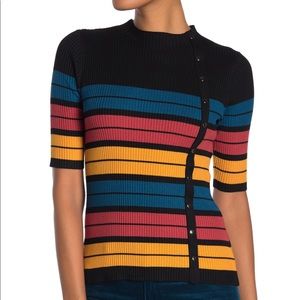 Mock Neck Ribbed Sweater